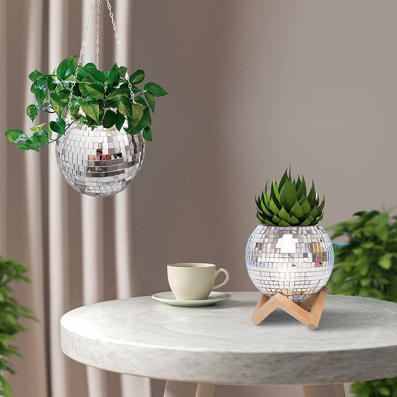 Disco Ball Hanging Planter