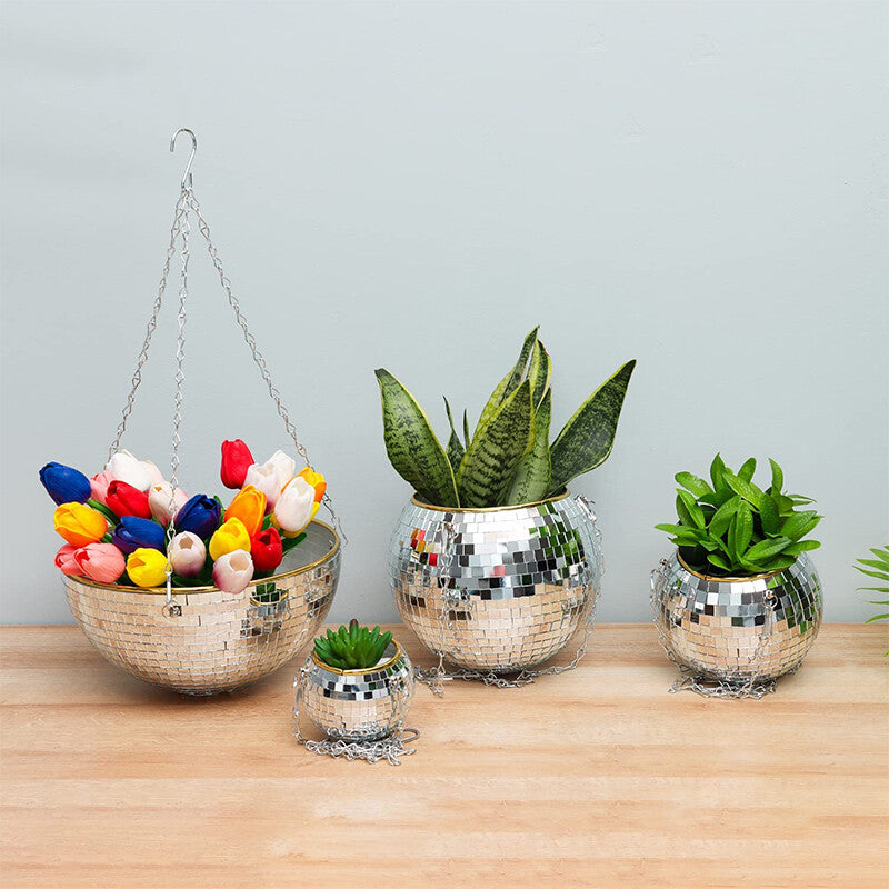 Disco Ball Hanging Planter