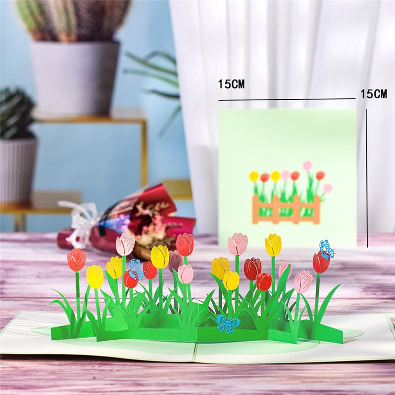 3D Pop-Up Flower Bouquet Cards