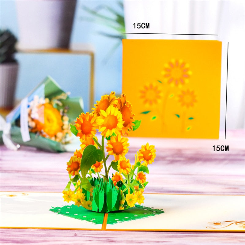 3D Pop-Up Flower Bouquet Cards