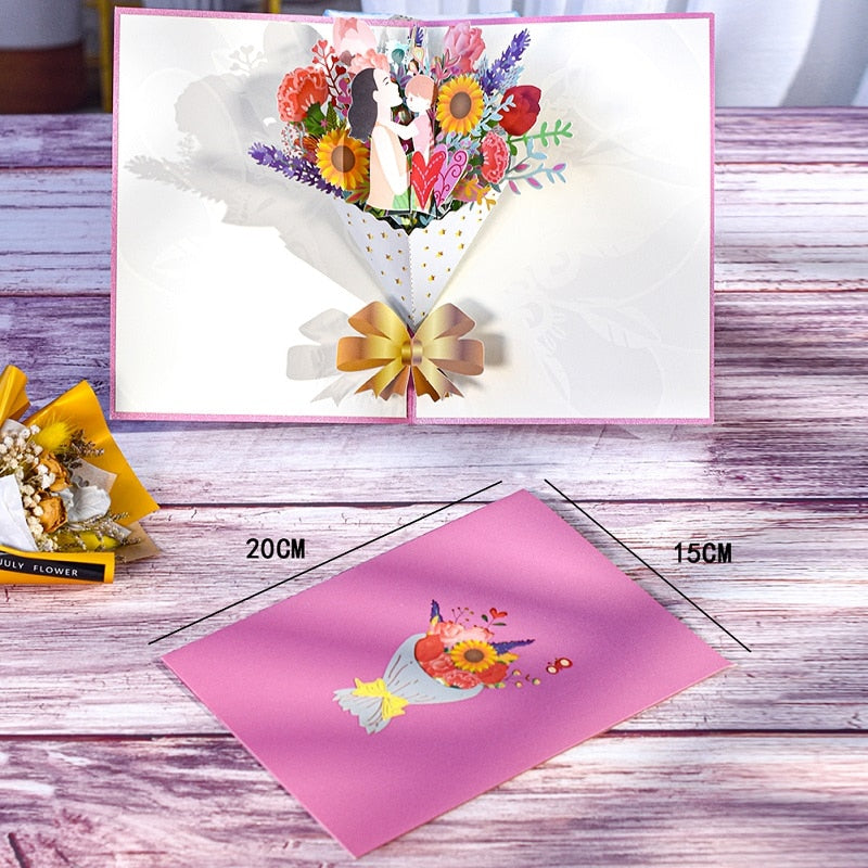 3D Pop-Up Flower Bouquet Cards