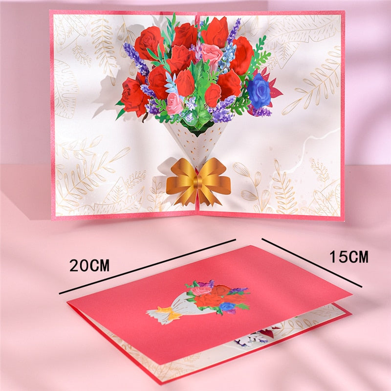 3D Pop-Up Flower Bouquet Cards