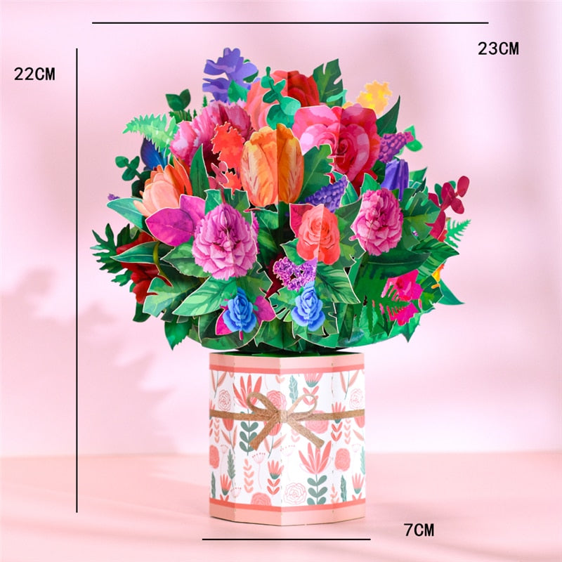 3D Pop-Up Flower Bouquet Cards