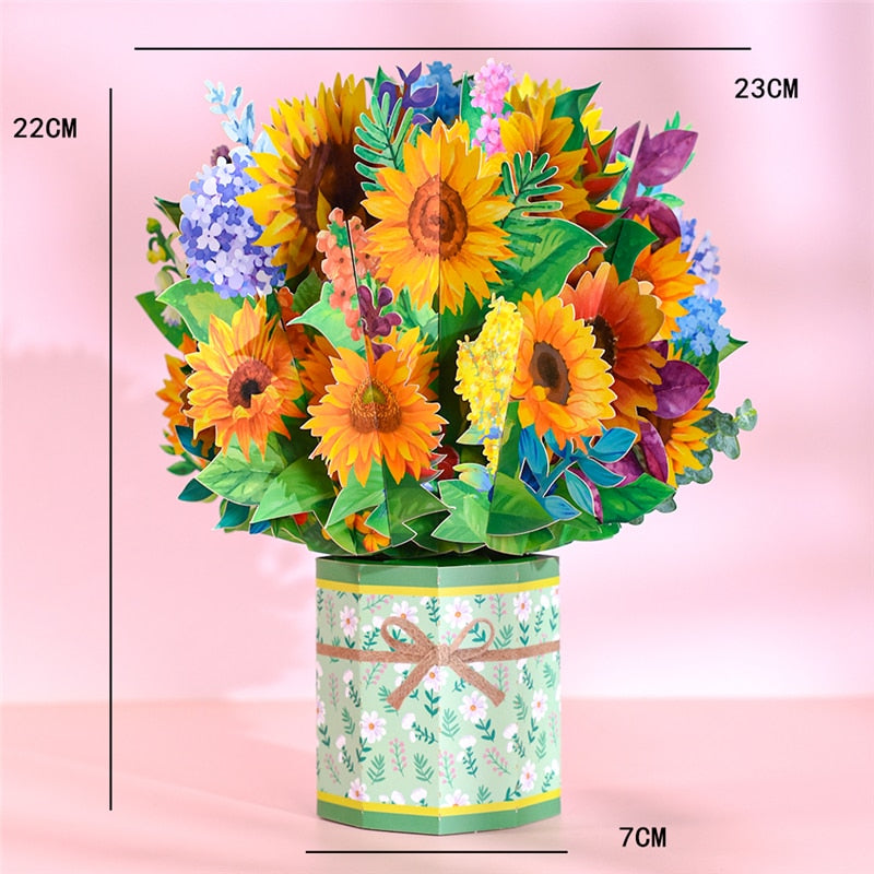 3D Pop-Up Flower Bouquet Cards